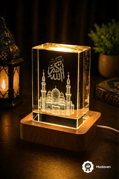 Modaven İslami Motifli 3D Kristal Lamba